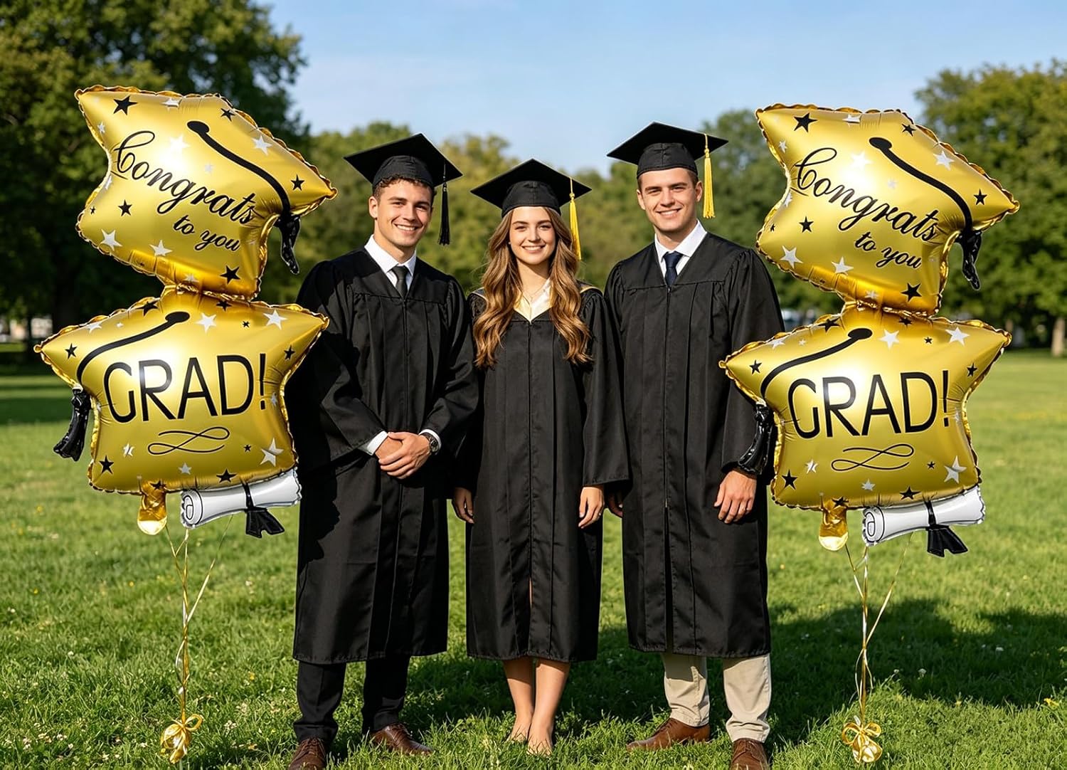 Graduation Mylar Foil Cap Balloons, Large Congrats Grad Party Decorations Supplies, 32 x 20 inch, 2 Pieces