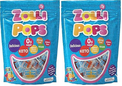 Vista 23 de Zollipops Clean Teeth Pops - Caramelos sin azúcar con xilitol, paletas sin colorantes, aptos para dieta cetogénica y diabética, golosinas aprobadas