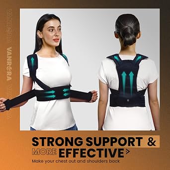 VANRORA Posture Corrector for Women and Men, Back Brace Fully Adjustable & Comfy, Support Straightener for Spine, Back, Neck, Clavicle and Shoulder, Improves Posture and Pain Relief L/XL