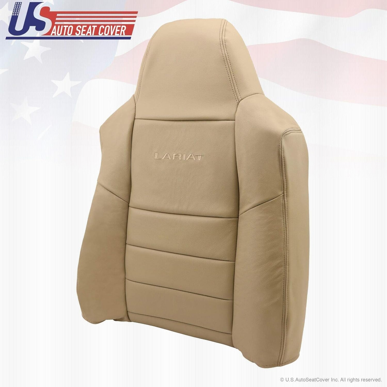 2002-07 for for Ford F250 F-350 Driver Top Lean Back Replacement Leather Seat Cover Tan