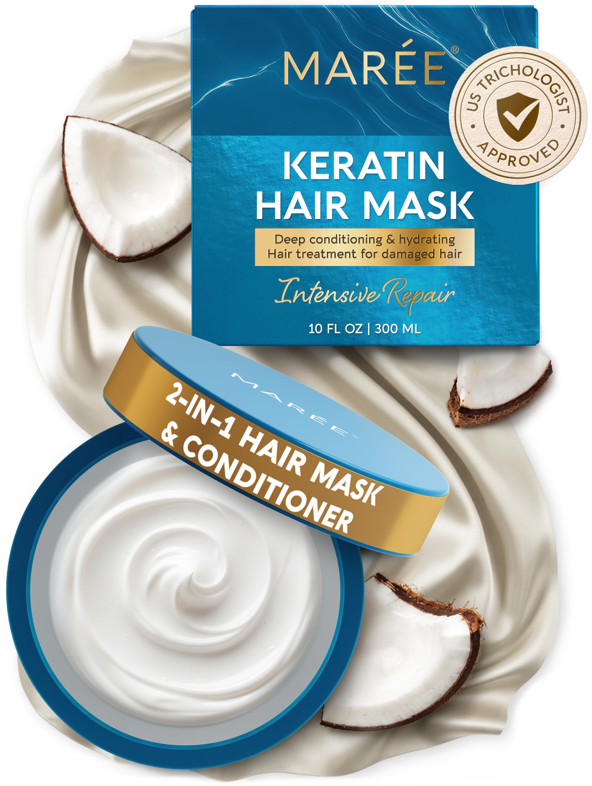 Deep Conditioning Hair Mask for Damaged Hair Treatment - Keratin Hair Care for Hydrating Growth Repair Moisturizing - Dry Curly Color Refreshing - Tratamiento Mascarilla Para el Cabello Seco