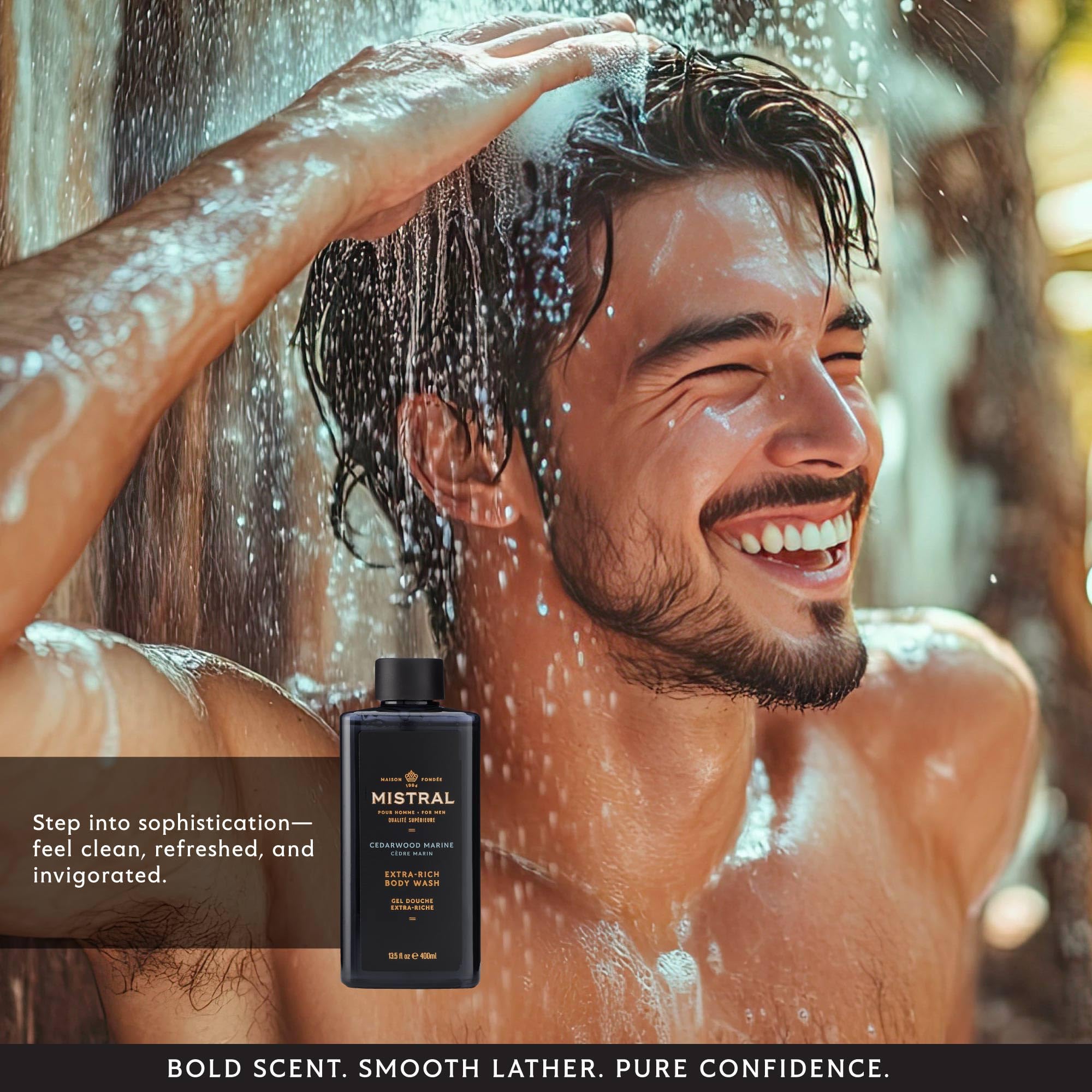 Mistral 2-in-1 Men's Body Wash & Shampoo, 13.5 oz