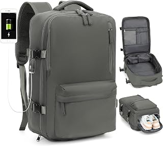 Travel Backpack, Carry on Backpack with Shoe Compartment & Wet Pocket College For Men Women Backpacks with USB Charging Port