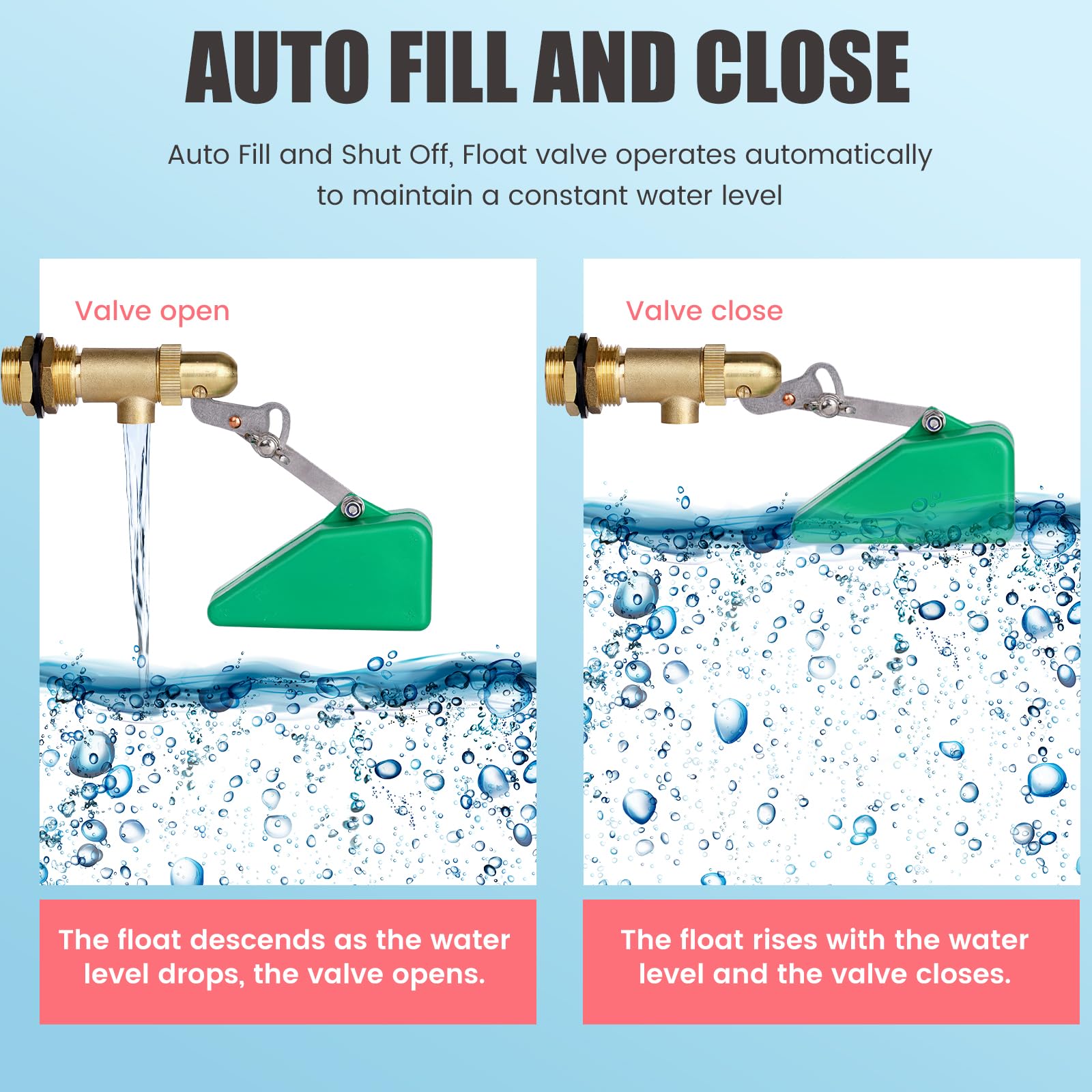 Valvola a galleggiante in ottone da 3/4 di pollice Valvola a galleggiante per bestiame irrigazione pozzo rium Irrigat System Rium Rium Riempimento automatico per acqua efficiente ment