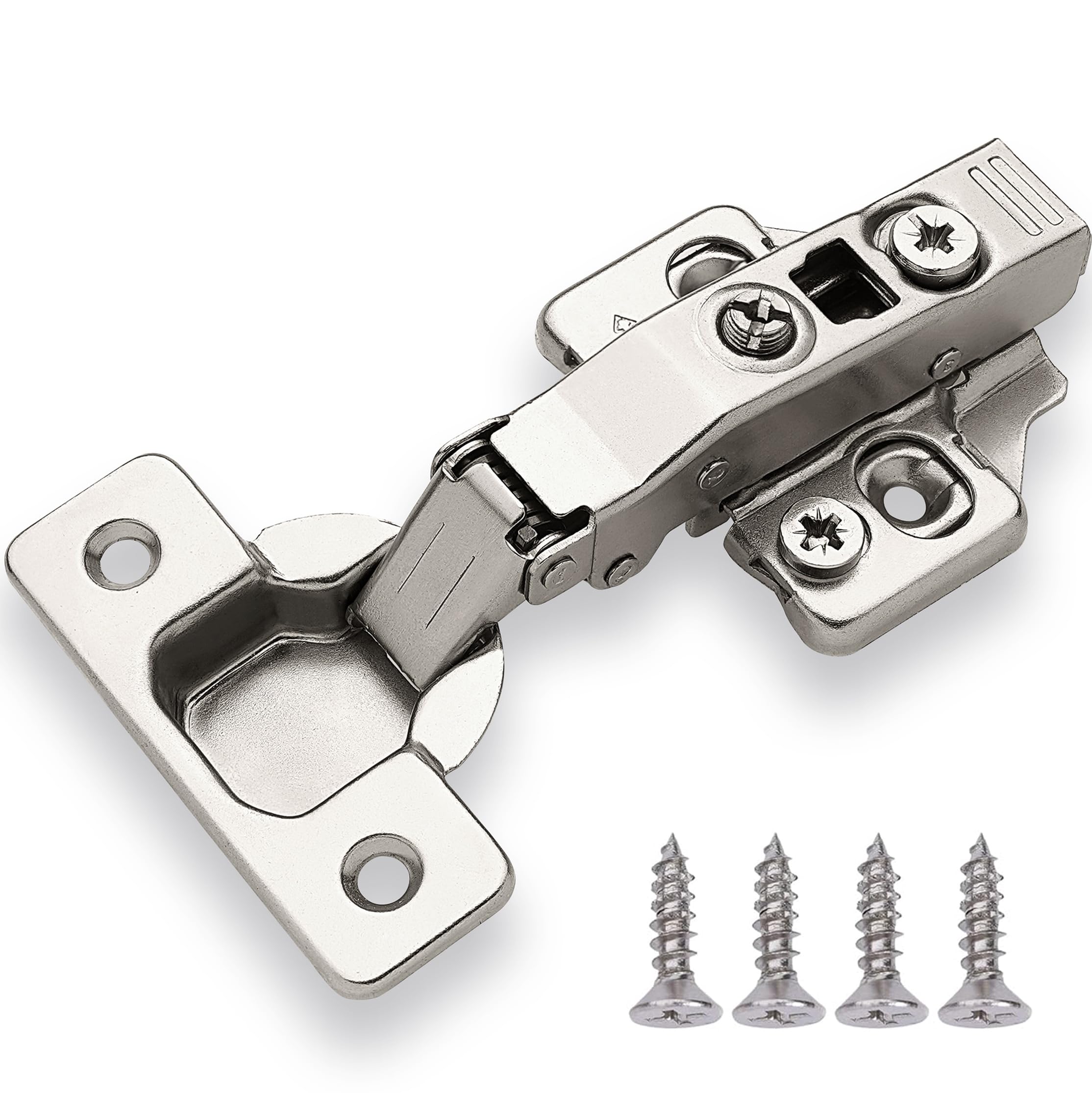 Full Overlay European Soft Close Cabinet Hinges for Kitchen Cabinets (10 Pcs) -105° Frameless Concealed Cabinet Door Hinge -5 Way Adjustability & Clip on Plate for Easy Installation