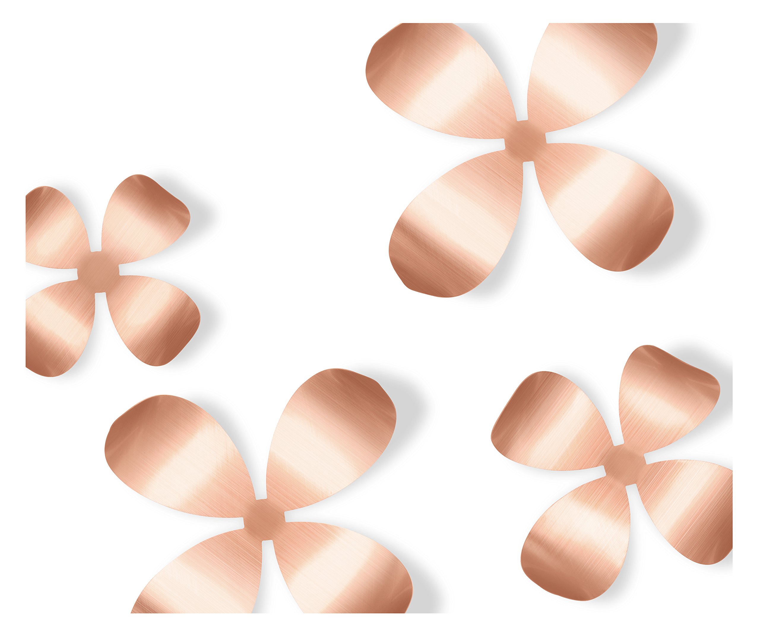 Umbra Wallflower Metal Wall Decor, Copper, Set of 9