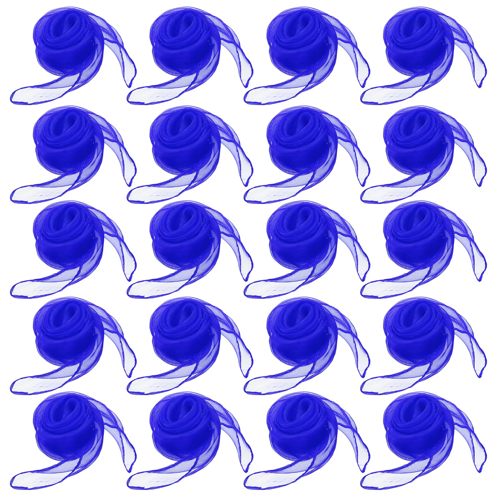 YELARXI Dance Scarves, Square Juggling Scarves Music Movement Learning Performance Props Accessories, 24 Inches & Blue & 20Pcs - Fitting For(Playing/Music/Juggling/Magic)