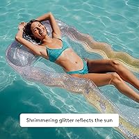 Vista 4 de FUNBOY Clear Inflatable Mesh Pool Lounger Mesh Water Hammock with Built-in Pillow 70" Pool Hammock Float for Adults Swimming Pool Accessories &