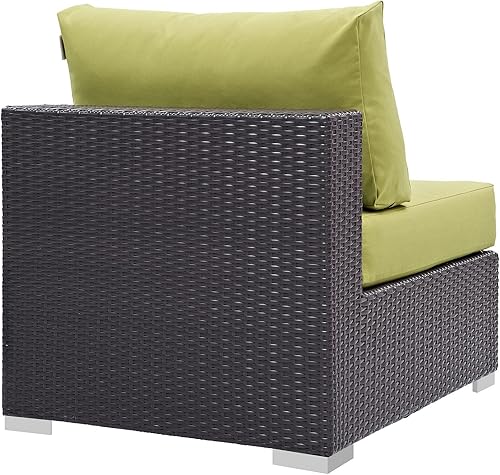 Vista 212 de Modway EEI-1911-EXP-ORA Convene - Muebles otomanos cuadrados de tela para patio, muebles de exterior, color naranja espresso Espresso Naranja