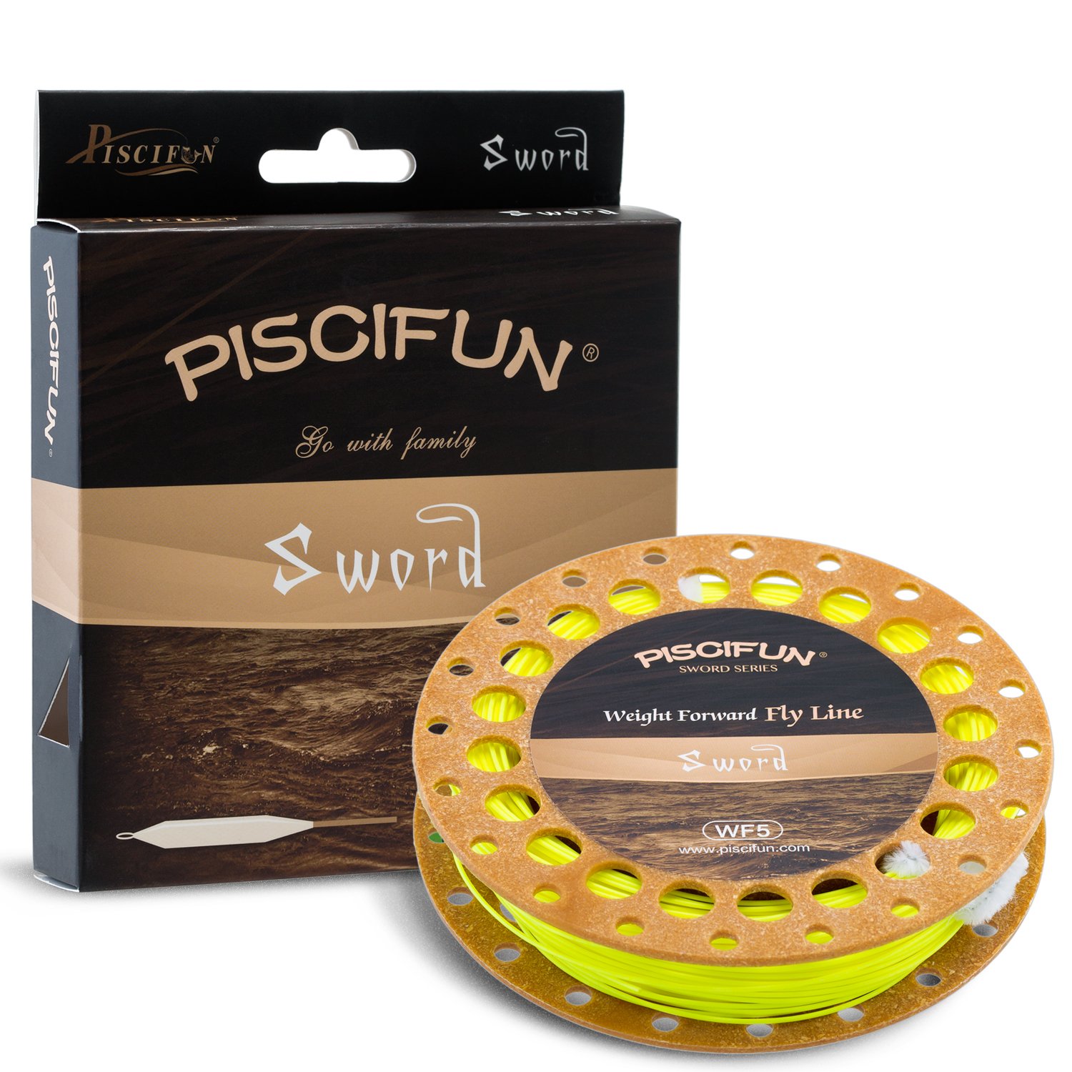Piscifun Sword Fly Fishing Line with Welded Loop, Weight Forward Floating Fly Line, WF1 2 3 4 5 6 7 8 9 10wt, 90 100FT