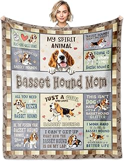 Basset Hound Gifts for Women Girl, Basset Hound Blanket 60''x50'', Basset Hounds Gifts for Lovers Mom, Gift for Basset Hounds Dog Owners Lovers Woman Decor for Birthday Christmas Mothers Day