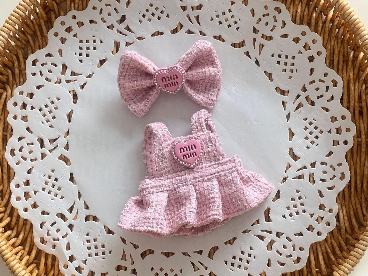 Doll Clothes for 17cm Dolls, Luxury Premium Stylish Adorable Pink Dolls Clothes Accessories （No Doll Included）