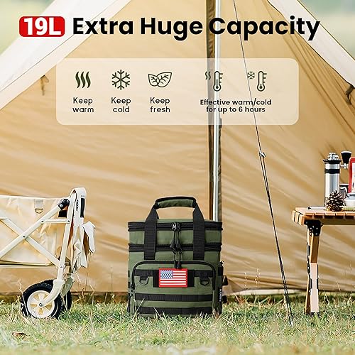 Miniatura 7 de Lonchera táctica para hombres y mujeres, bolsas de almuerzo aisladas de alta resistencia para adultos, ampliable, doble compartimento, a prueba de