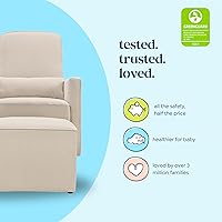 Vista 5 de Silla giratoria tapizada DaVinci Olive; incluye un otomano, Crema