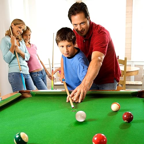 Miniatura 5 de Tacos de billar de 145 cm con palo de taco de 31,75 cm de cuero de fibra para principiantes, comerciales y entretenimiento en el hogar