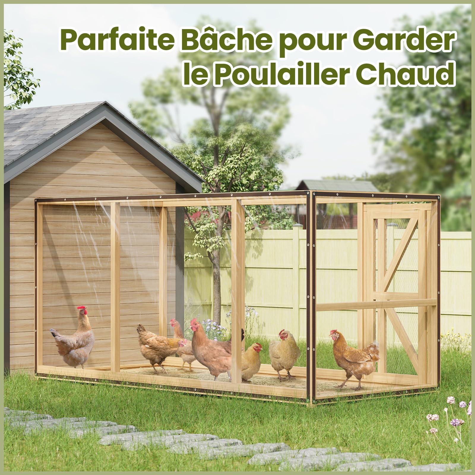 Laneetal Bâche Imperméable Transparente Anti-UV 3x6m