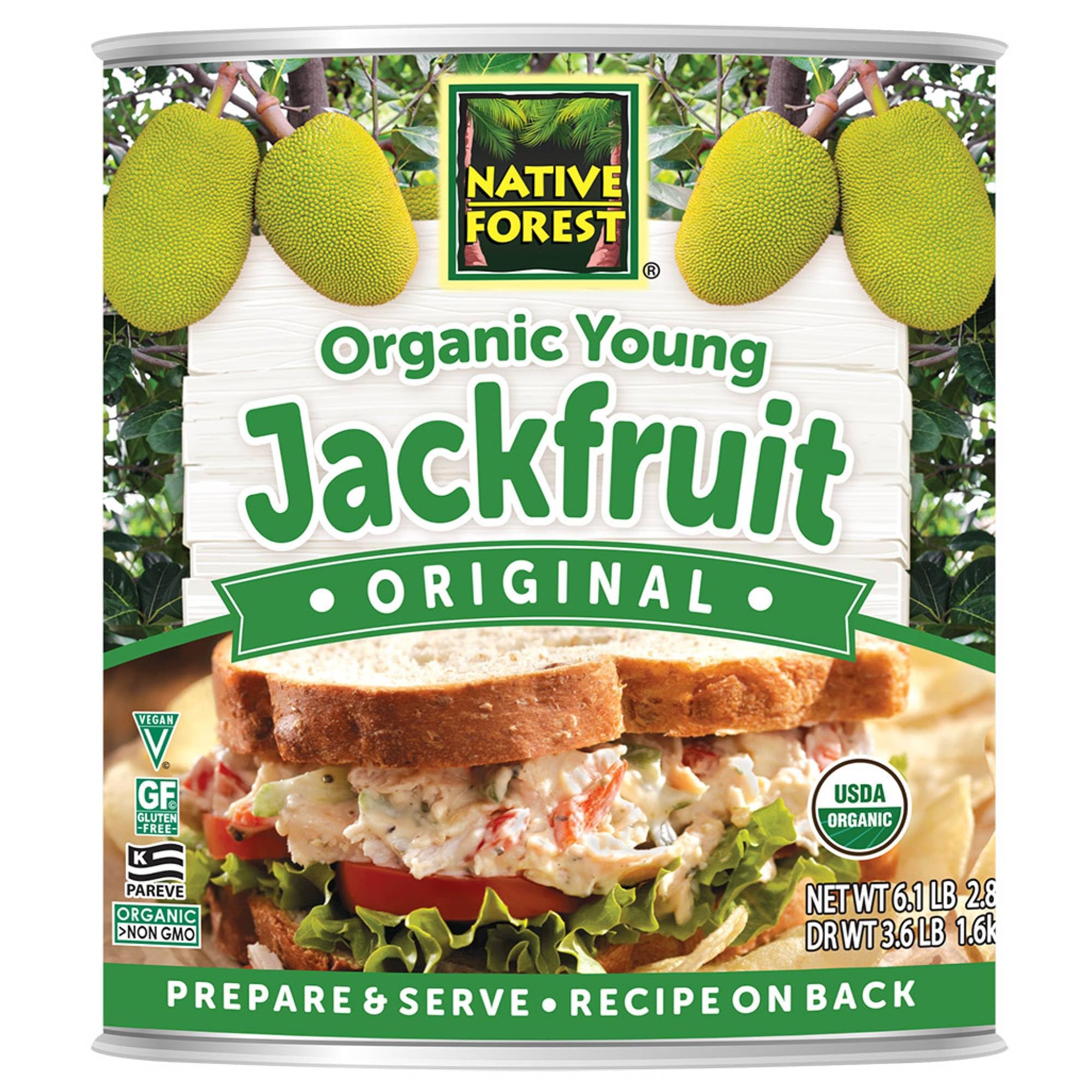 Native Forest Organic Young Jackfruit - Great Meatless Alternative, Plant Based Meat, Ideal Texture, Soy Free, Non-GMO Project Verified, USDA Organic - 6.1 Lb