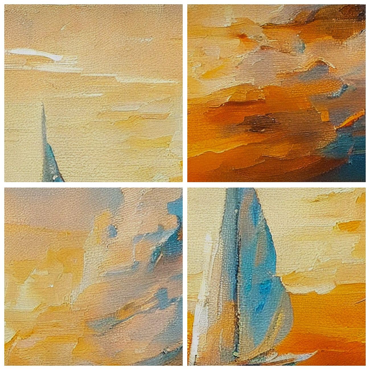 Quadri Moderni su Tela 120x80 cm Stampe da Parete Marino Paesaggi - 5712 | Paesaggio Nautico Barca a vela Quadro Decorativo XXL 1 pezzo Soggiorno Arte da Parete Decorazione da Parete ARTTOR