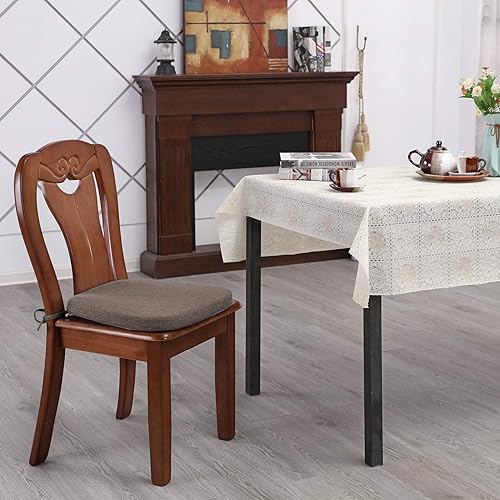 Miniatura 8 de Cojín para silla con lazos para sillas de comedor, almohadilla antideslizante para silla de cocina y asiento de comedor de espuma viscoelástica con