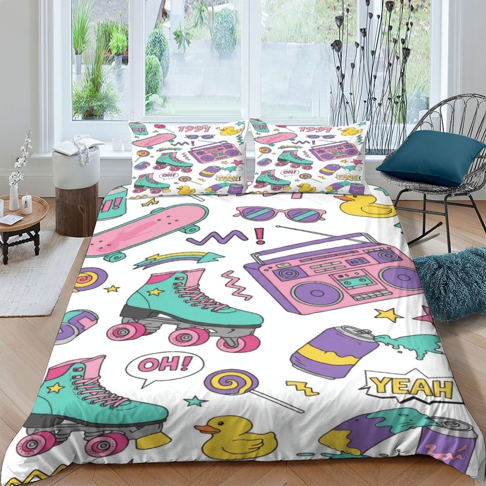 Housse pour couette anti-acarien style vintage pour un lit sain