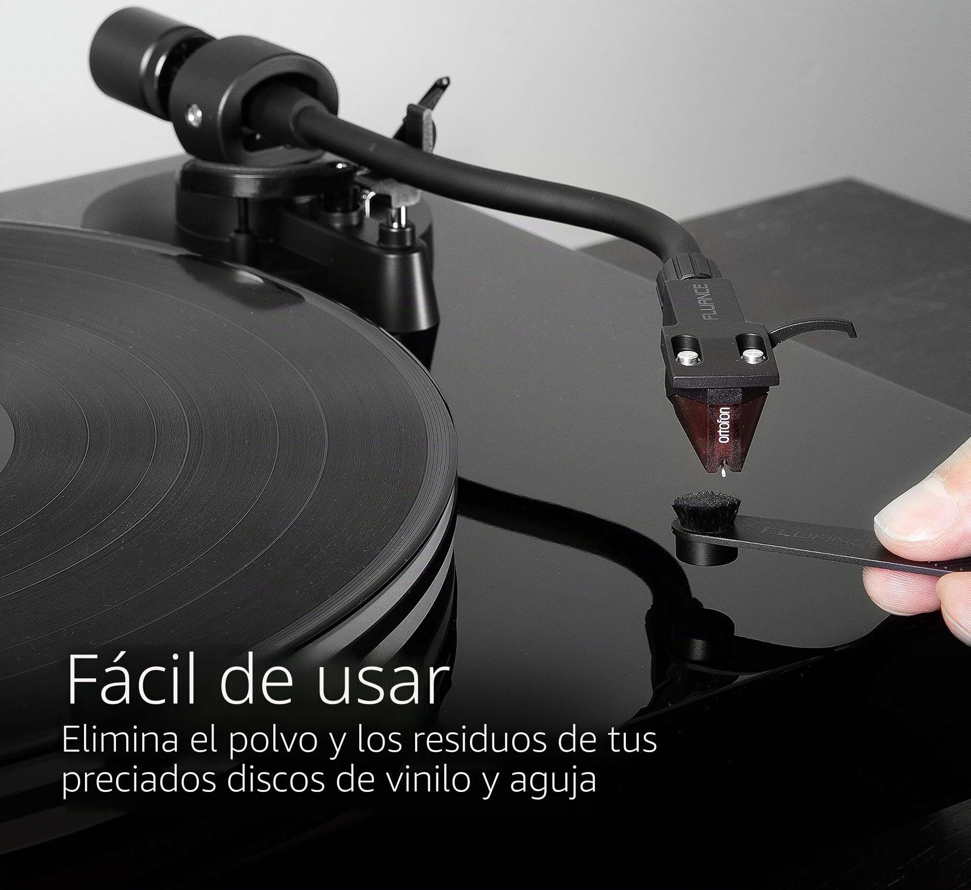 Fluance Kit de Limpieza de Discos de Vinilo y lápiz Capacitivo con Fibra de Carbono antiestática 2 en 1 y Cepillo LP de Terciopelo Suave y Cepillo para lápiz Capacitivo (VB52)