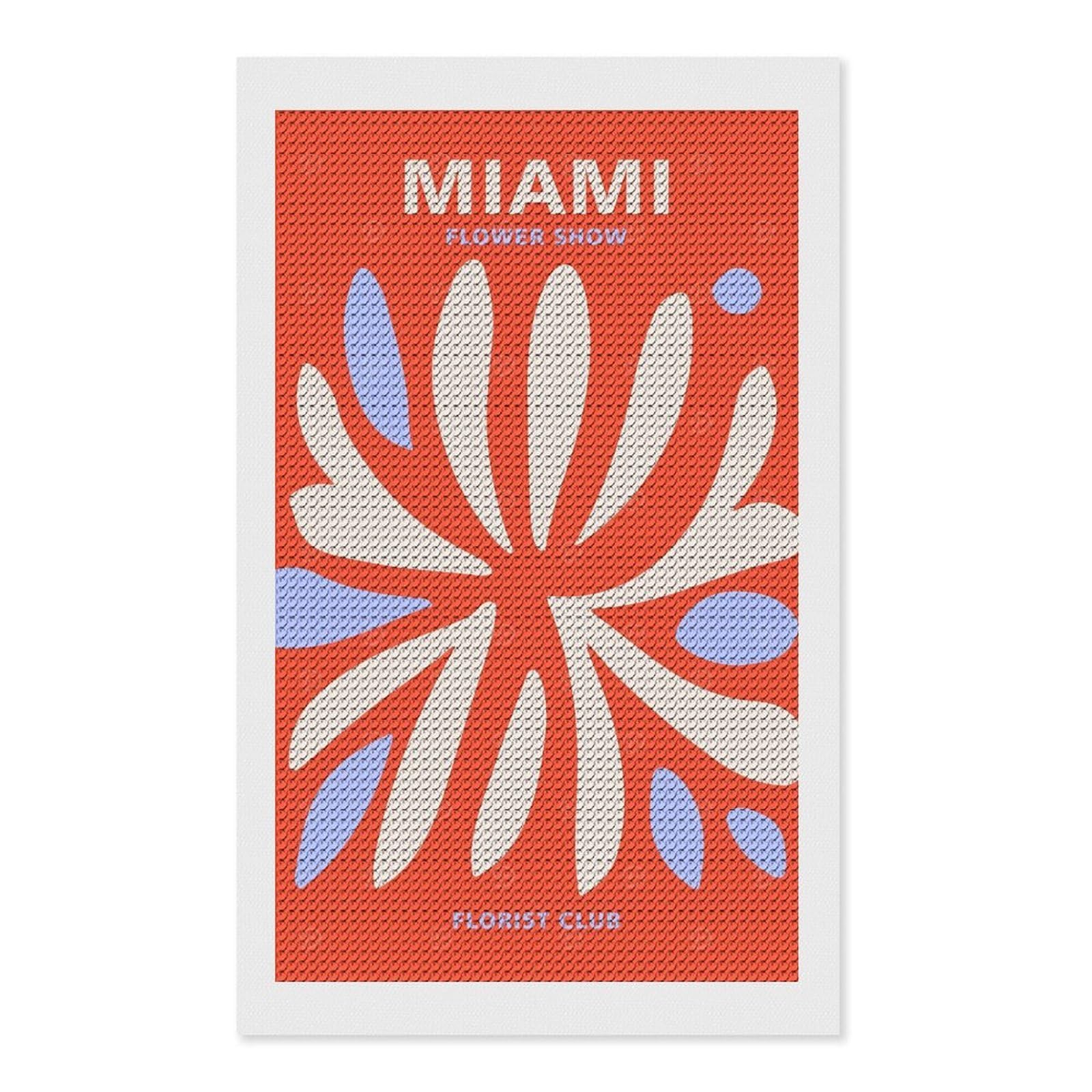 Junmoney Miami Florist Club Diamond Art Canvas 12"x20", for Adults, Mindful Craft Activity, Modern Decor, Christmas Gift, Full Kit Included