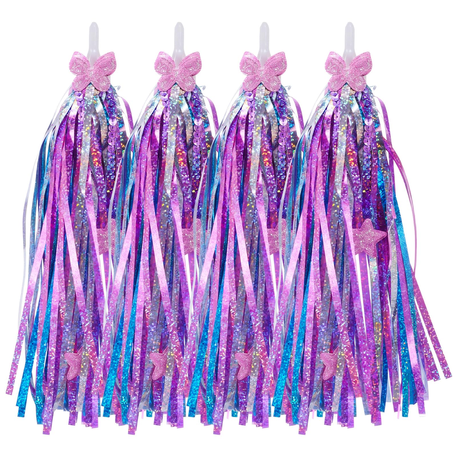 Classicseali 4pcs Bike Tassels for Girls, Colorful Bike Streamers for Girls