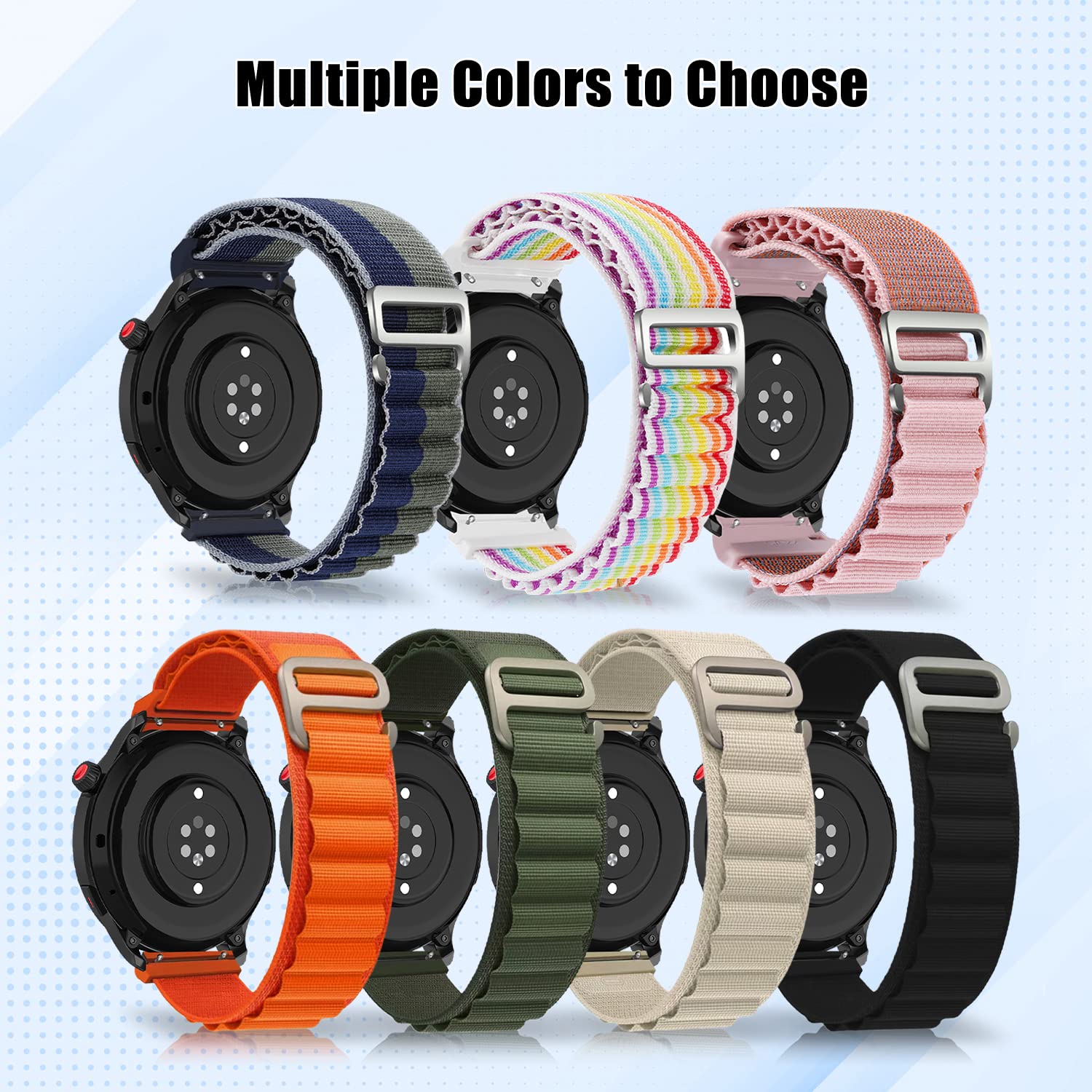Bracelet Métal Maille Milanaise Pour Amazfit GTR 4/3/3 Pro/2/2e – Acier Inoxydable Noir Élégant Et Respirant