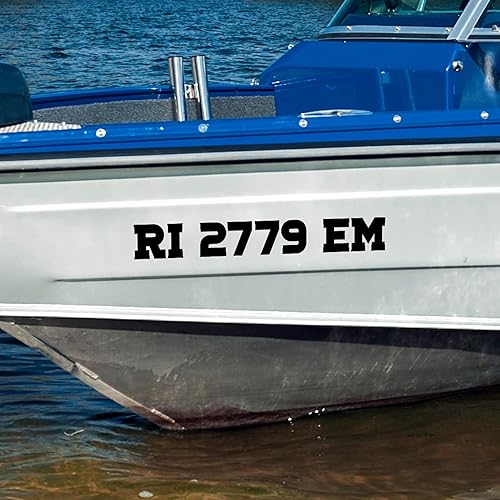 Miniatura 8 de Juego de 2 números de vinilo personalizados para registro de barcos, hechos a pedido, 23 colores de texto, 17 fuentes, 31 tamaños, calcomanías de