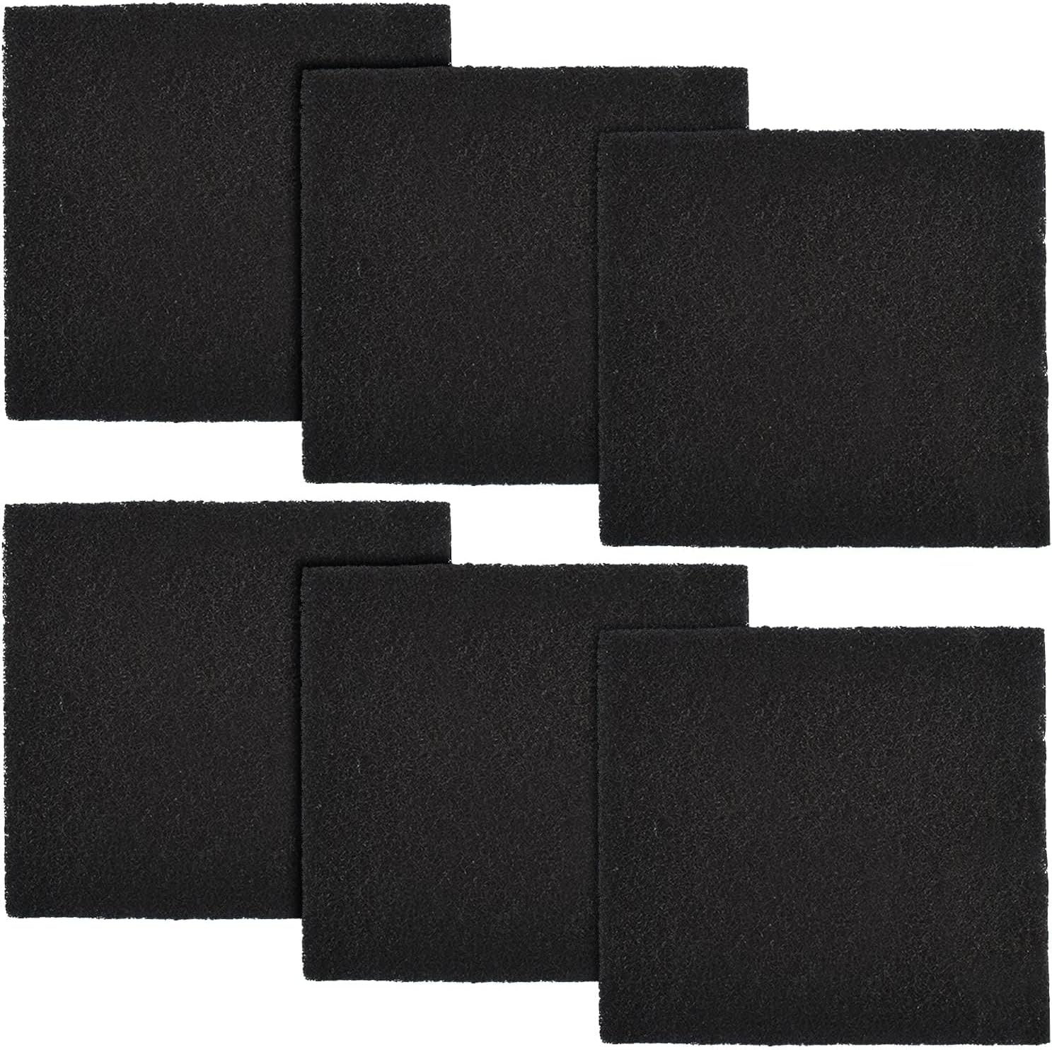 6 Pack Cat Litter Box Charcoal Filters for Hooded Cat Litter Box, Replacement Carbon Odor Filters 6Inch x 6.5Inch Hooded Cat Litter Boxes and Pans
