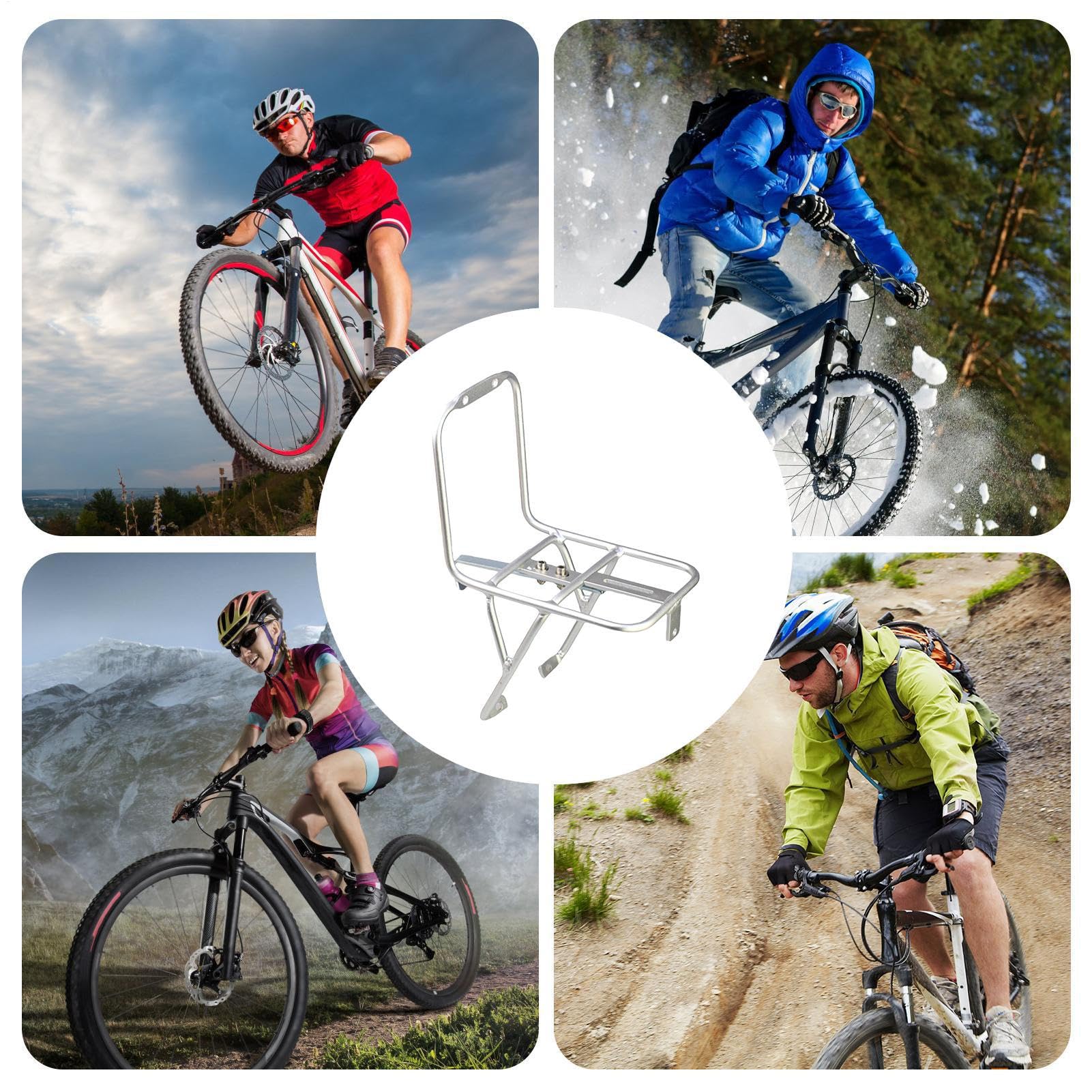 Portapacchi per bicicletta - alluminio, 20 in supporto solido e leggero, per biciclette pieghevoli, mountain bike, corse, viaggi, campeggio, viaggi giornalieri