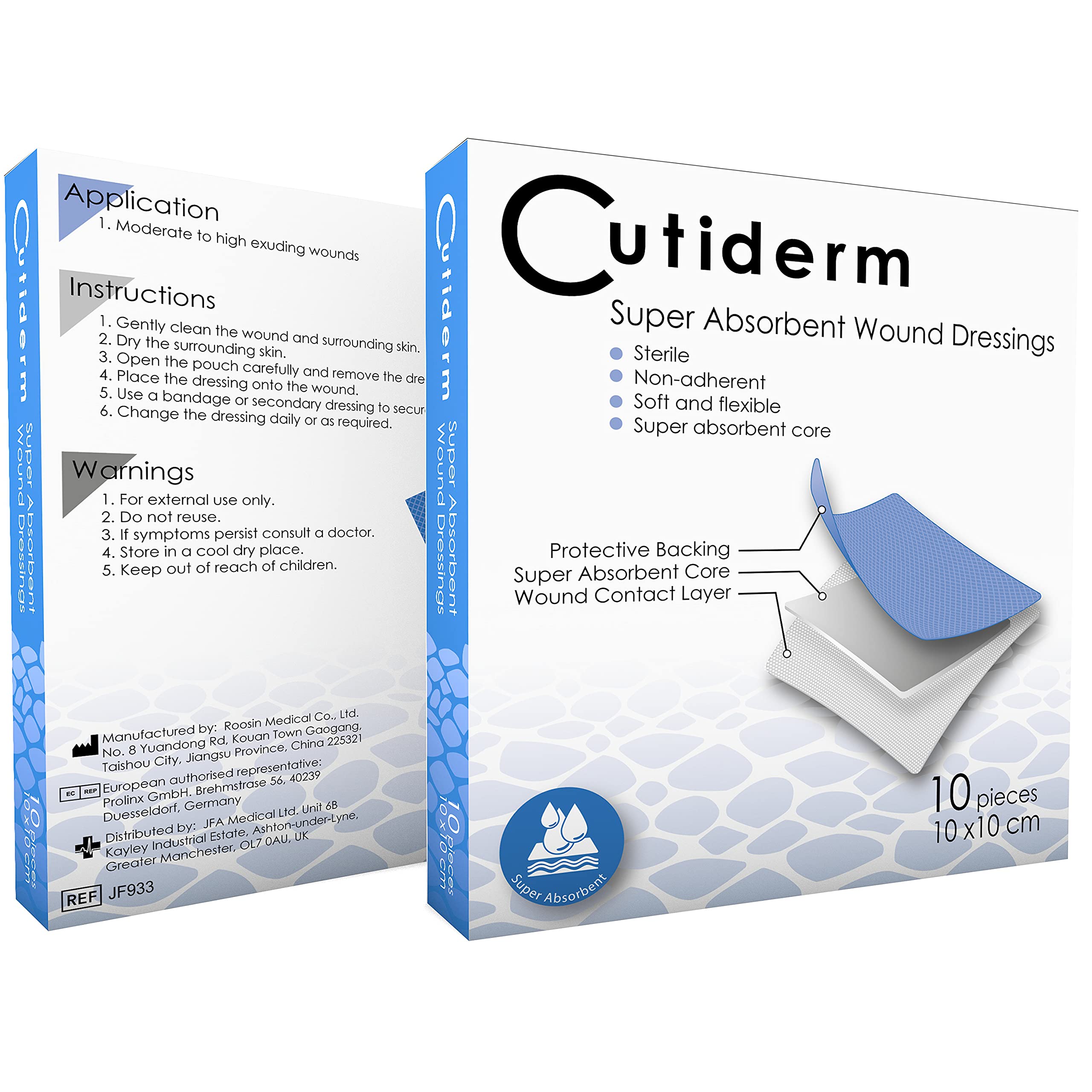 Buy Cutiderm Sterile Low Adherent Super Absorbent Wound Dressings 10cm