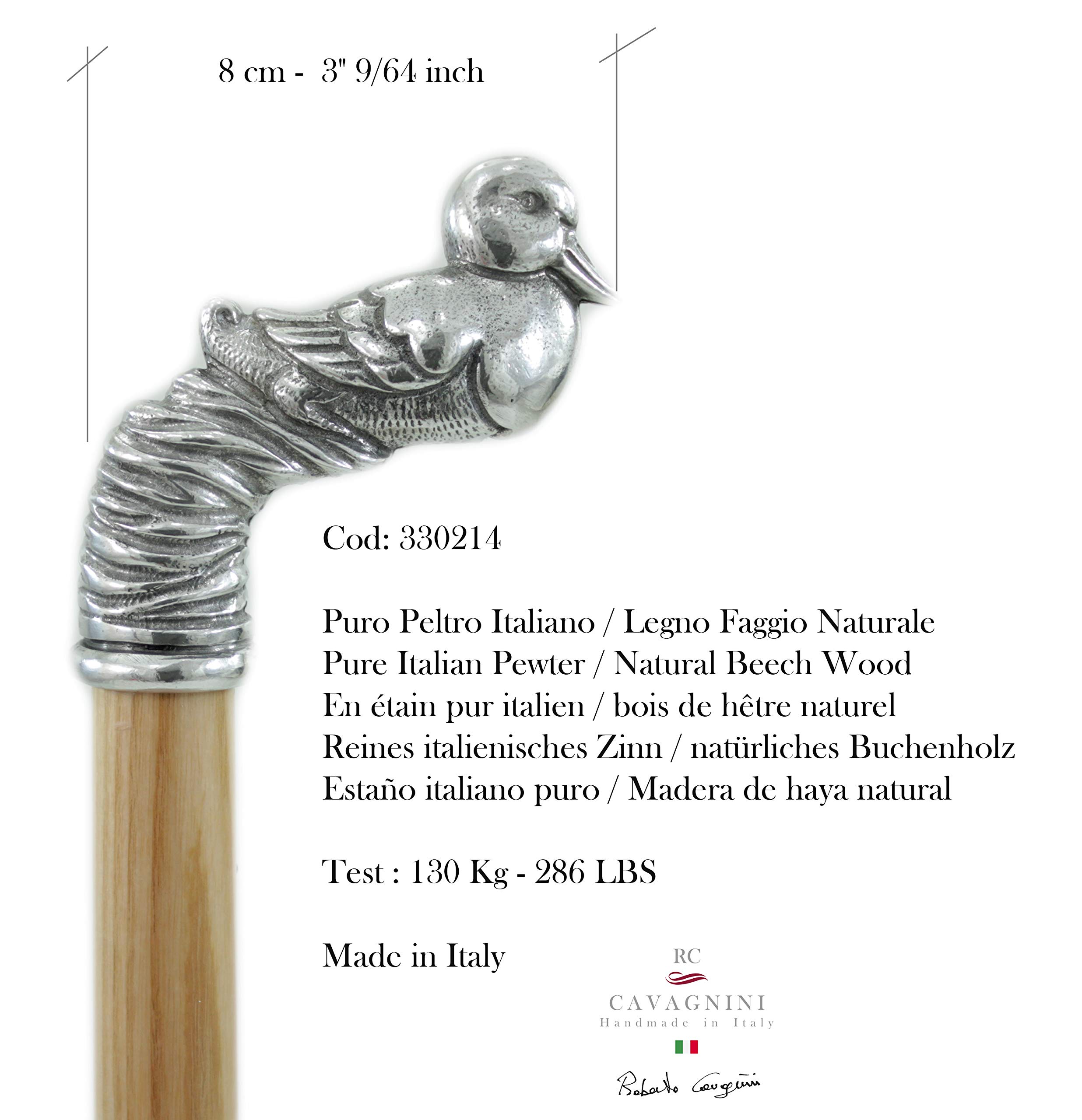 Bastón de paseo de madera y peltre elegante sólido para ceremonia hombre y mujer lujo personalizado único hecho a mano CAVAGNINI Italy (Faje natural)