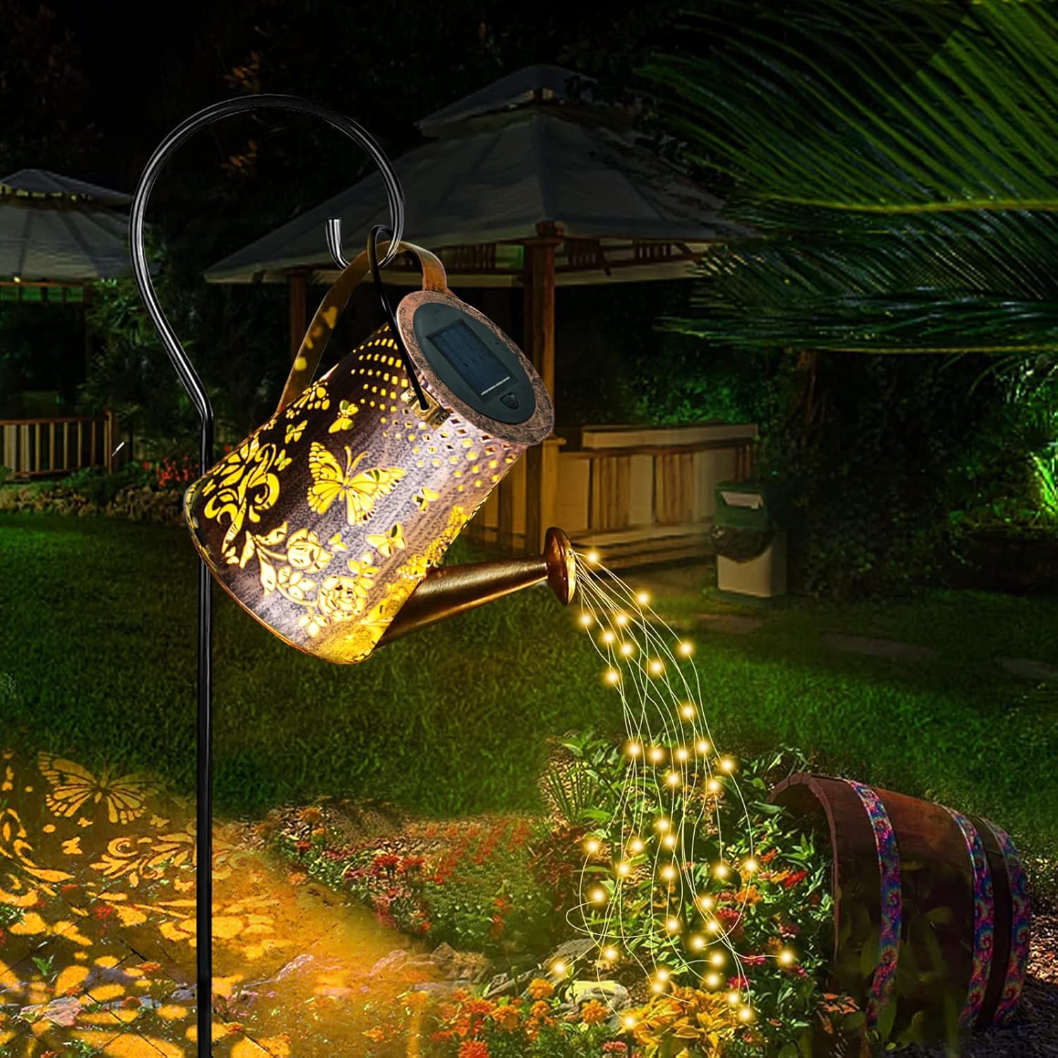 Ceboic Solar Watering Can Lights, Star Shower Solar Garden Art LED