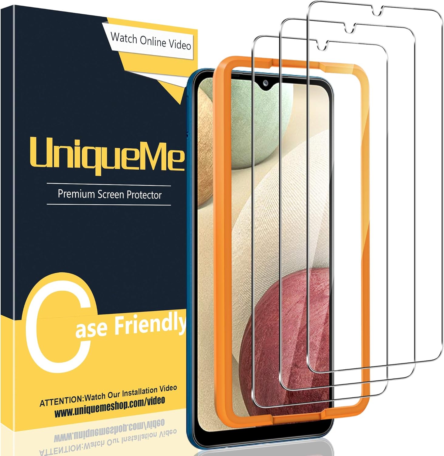[3 Pack] UniqueMe Screen Protector for Samsung Galaxy A12 Tempered