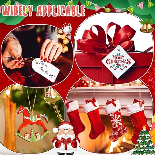 Miniatura 4 de JUNEBRUSHS 600 ganchos para adornos de Navidad, ganchos para adornos con cuerda de adorno a presión para árbol de Navidad, fiestas, decoraciones
