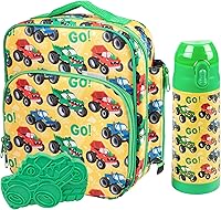 Vista 7 de Bentology Kit de lonchera aislada con botella de agua reutilizable de acero inoxidable y bolsa de hielo duro para congelador, mini bolsa térmica