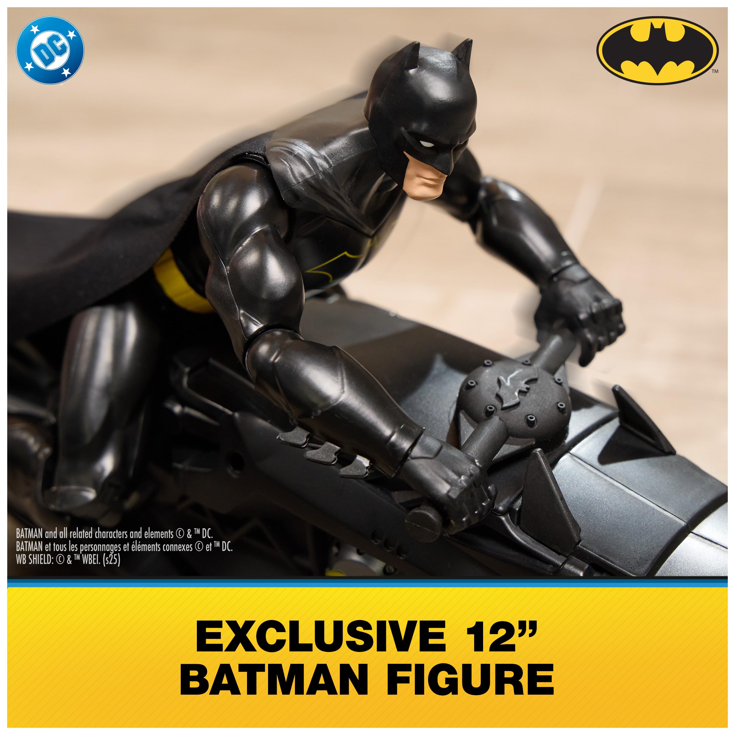 DC Comics, Batman Stealth Remote Control Batcycle with 12" Batman Action Figure, Super Hero Kids Toys for Boys and Girls Ages 4 & Up