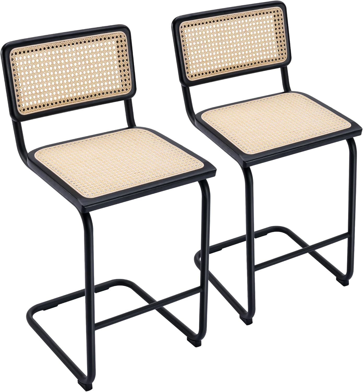 Flouki Rattan Barstool, Cane Counter Stool, Mid Century