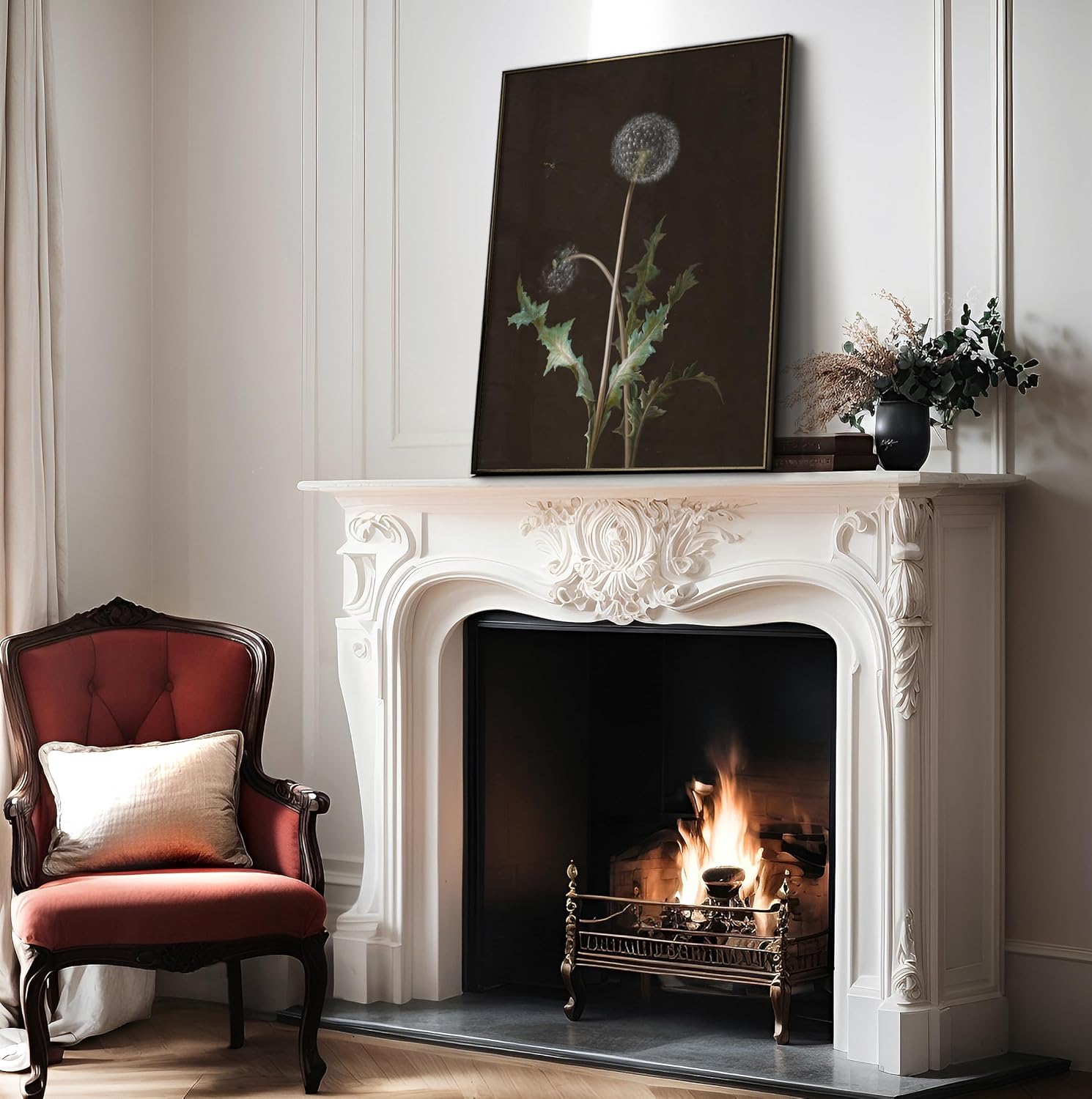 Poster Master Floral Poster - Vintage Dandelion Wildflower Print - Unique Wall Decor Gift for Home, Living Room, Kitchen, Office, Bedroom, Bathroom - 19th Century Artwork, 24x32 Unframed Wall Art