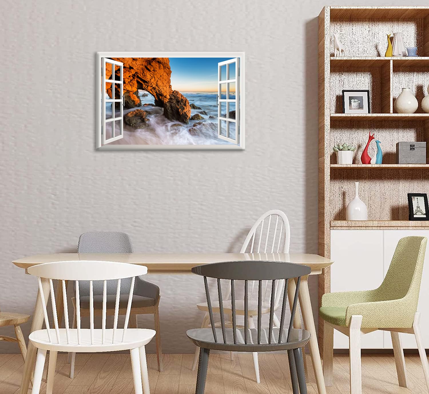 Amazon.co.jp: 窓枠風アートパネル 海 壁掛けポスター 水中風景 波の絵