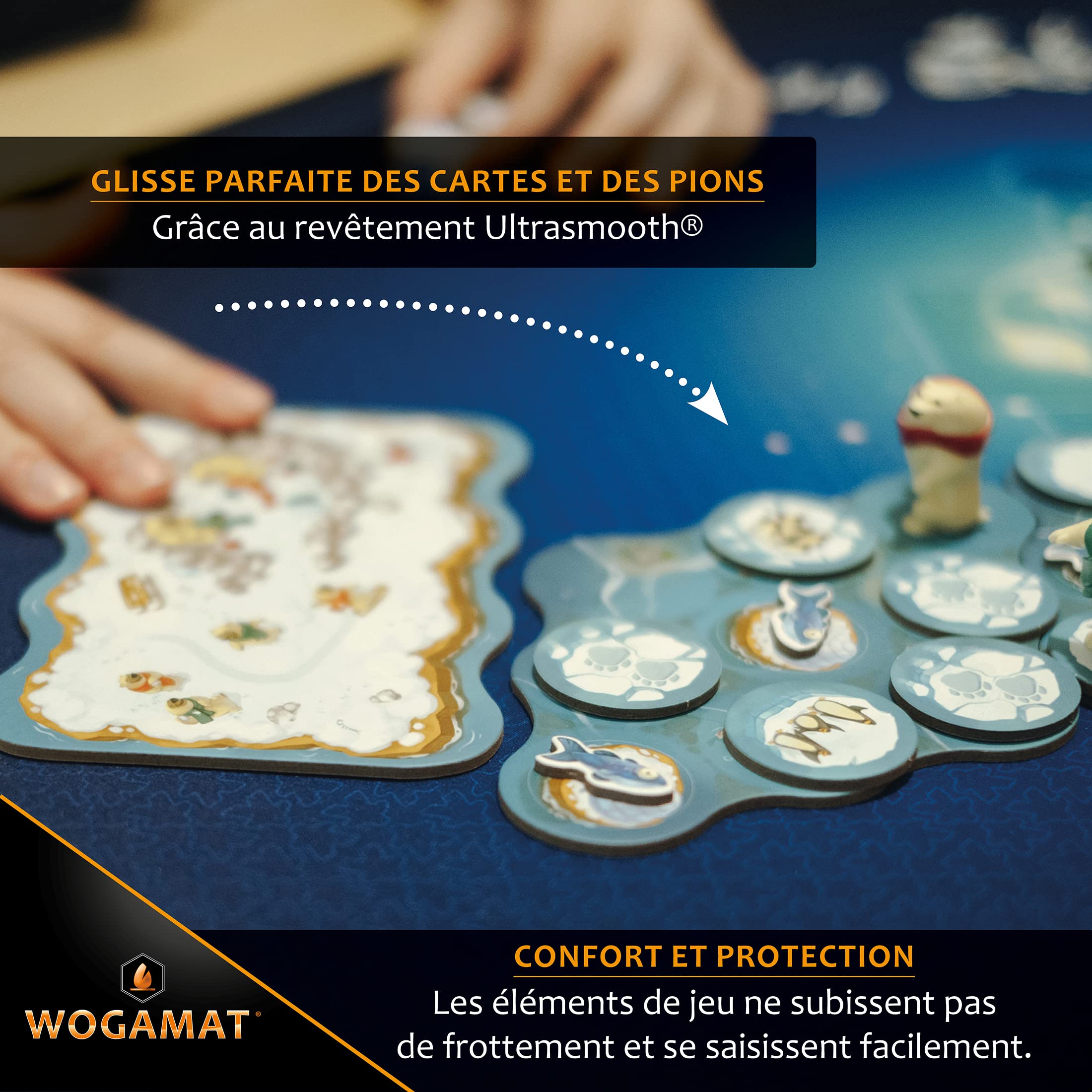 Tapis De Jeu WOGAMAT Saphir 60x100 Cm - Néoprène, 3 Mm D'épaisseur - Pour Cartes, Puzzles, Jeux De Société