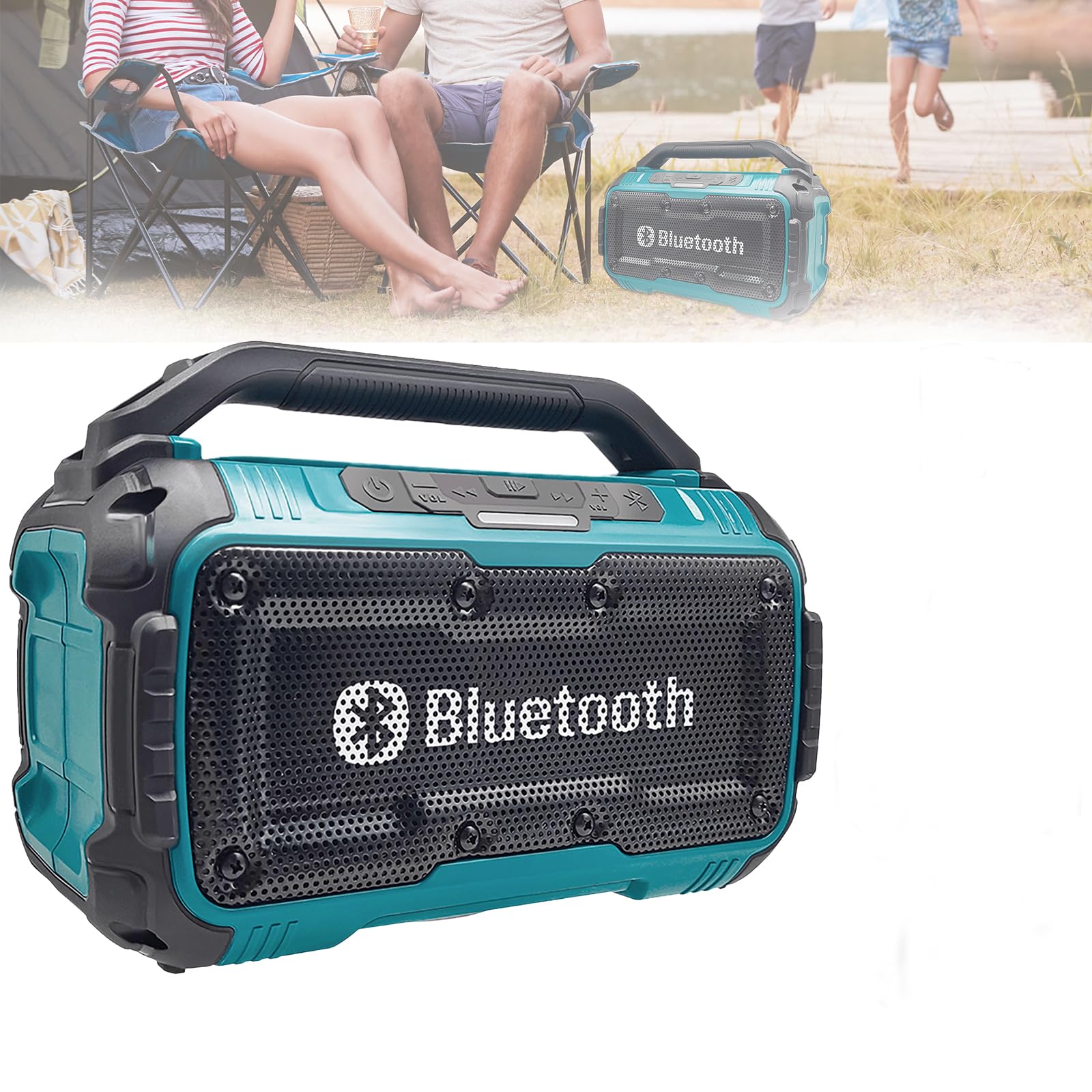 Altoparlante senza fili per Batterie,Altoparlante con doppio (senza batteria) | Altoparlante Bluetooth compatto,10 m di connessione,per la casa e le feste