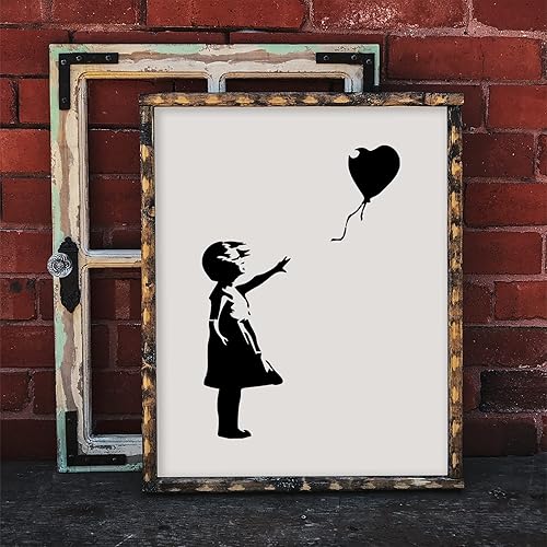 Miniatura 4 de Lienzo Banksy - Arte de plantilla de niña con globo