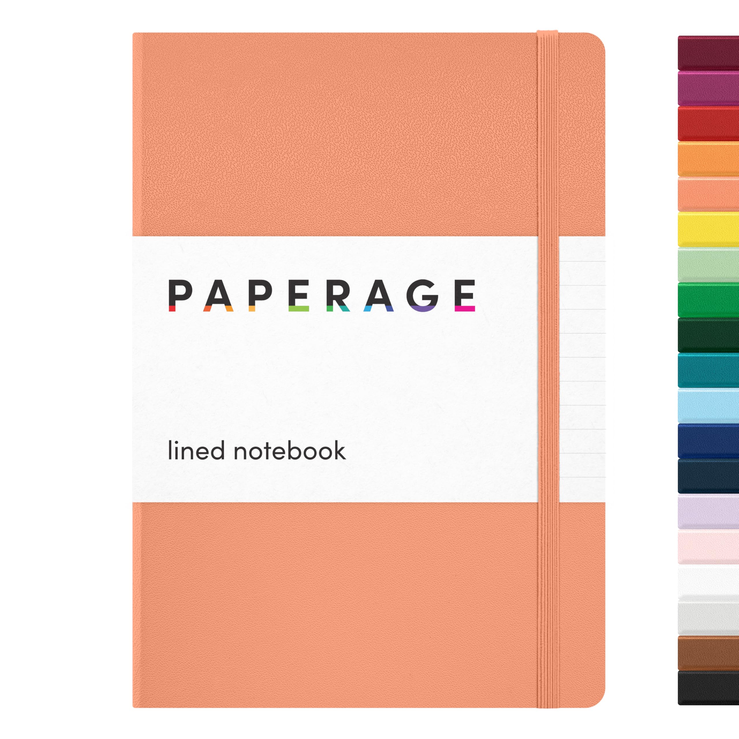 PAPERAGE Lined Journal Notebook, Hardcover Journal for Women &amp; Men, 160 Pages, (5.6 in x 8 in), College Ruled Journaling Notebook for Work, School Supplies &amp; Note Taking, (Coral)
