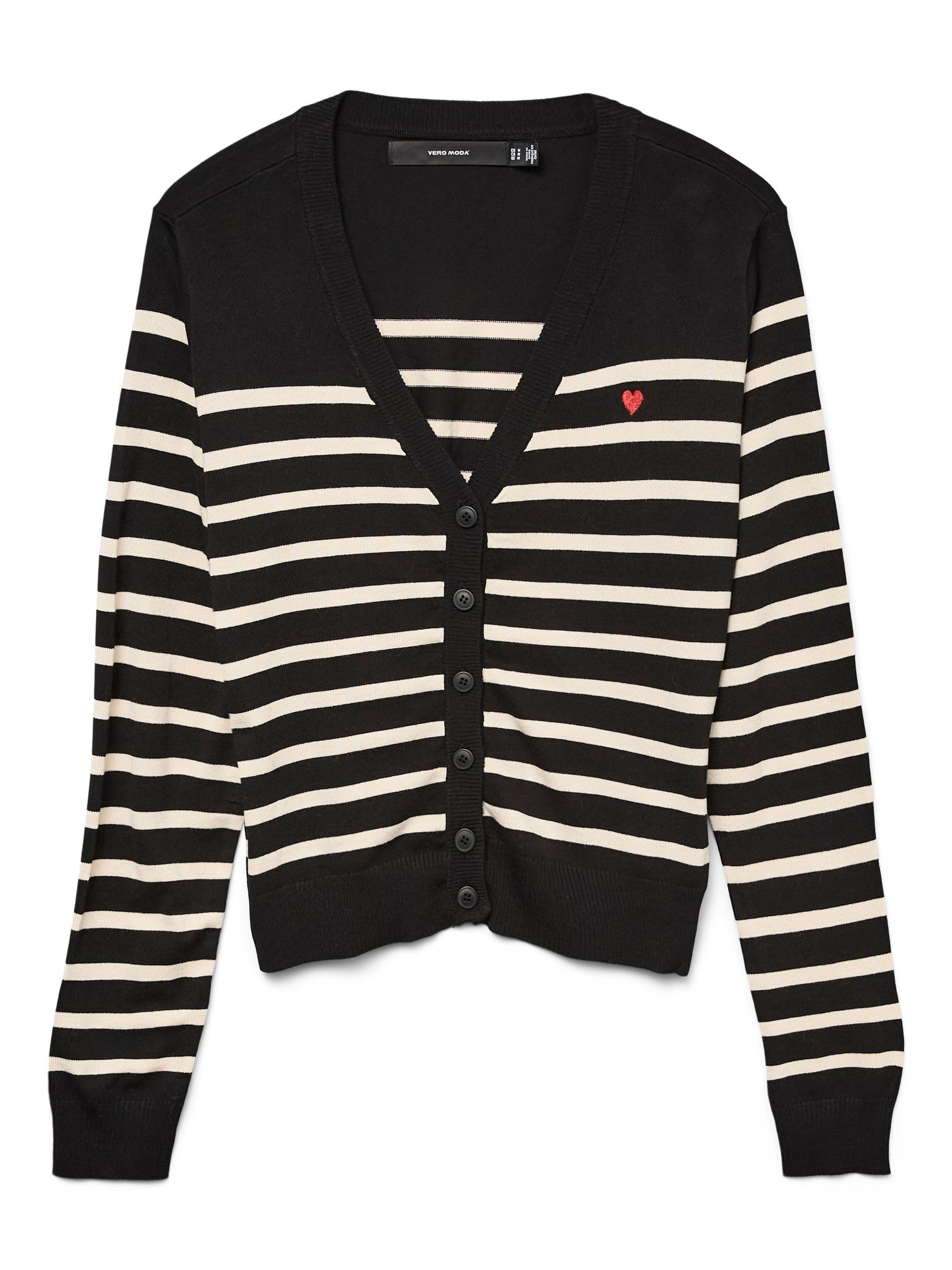 VERO MODA Vmdory LS V-Neck Cardigan Boo, Black, M