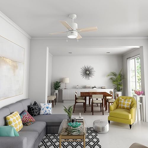 Miniatura 3 de Hunter Ventilador de techo Beck blanco fresco de 42 pulgadas con kit de luz LED y cadena de tracción