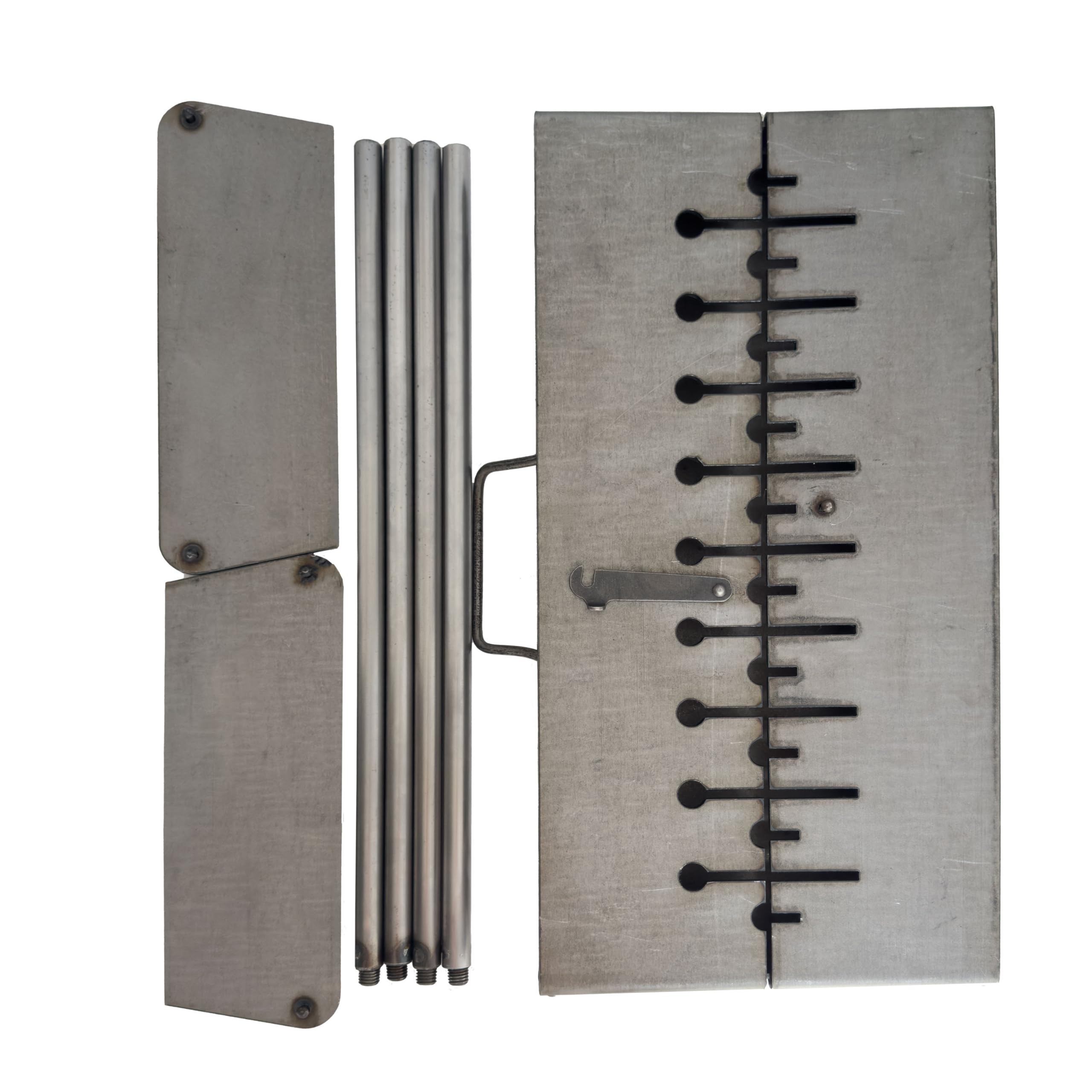 Mangal Grill Schaschlik Holzkohlegrill – Faltbarer BBQ Koffer-Grill aus 3 mm Stahl für 12 Spieße – Tragbarer Outdoor Kohlegrill für Camping, Garten, Picknick & Reisen