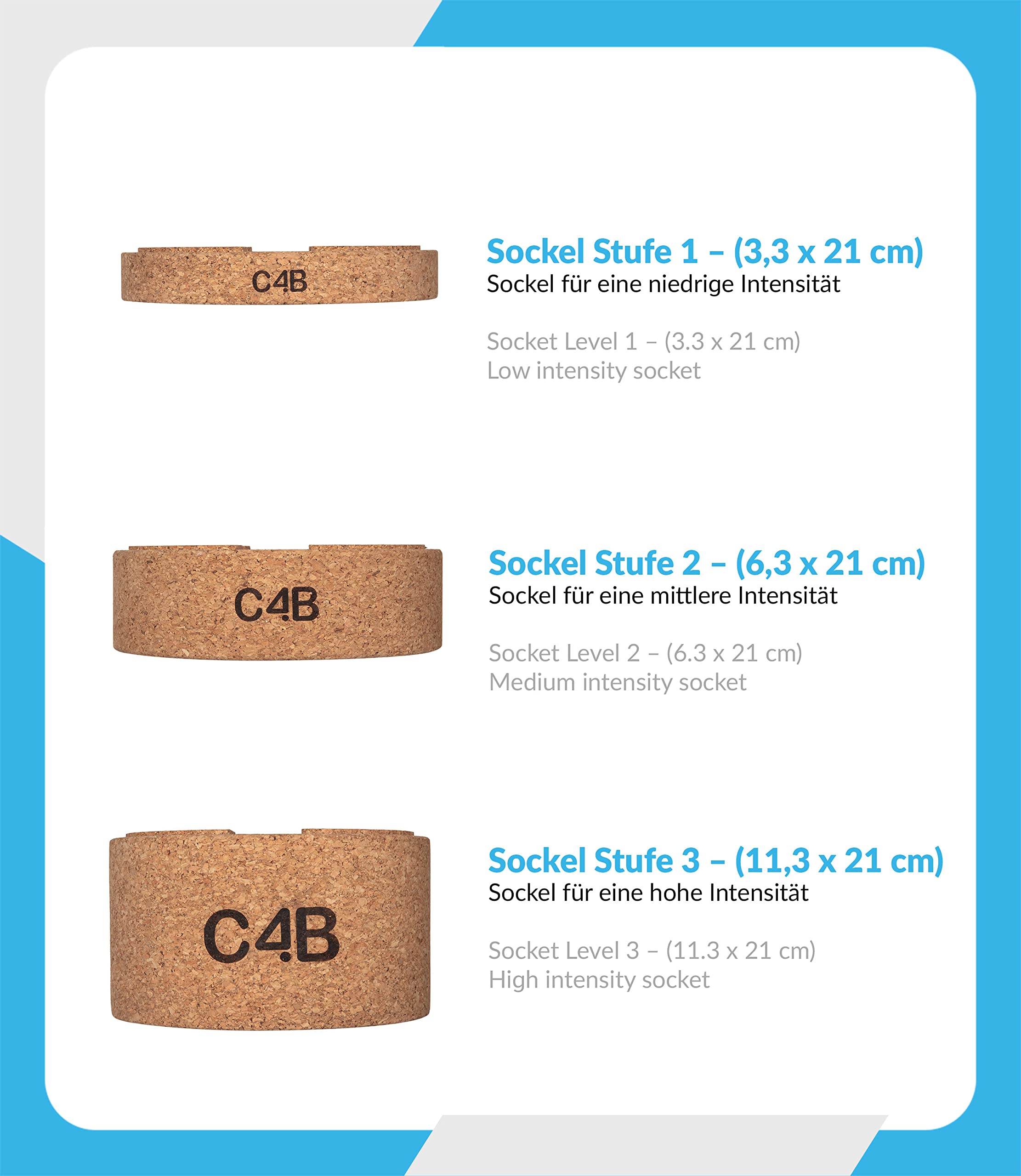 C4B Set Per Estensione Schiena in Sughero | Stretching Schiena, Colonna Vertebrale e Petto | Estensore Schiena con Altezza Regolabile | con Borsa da Palestra in Cotone