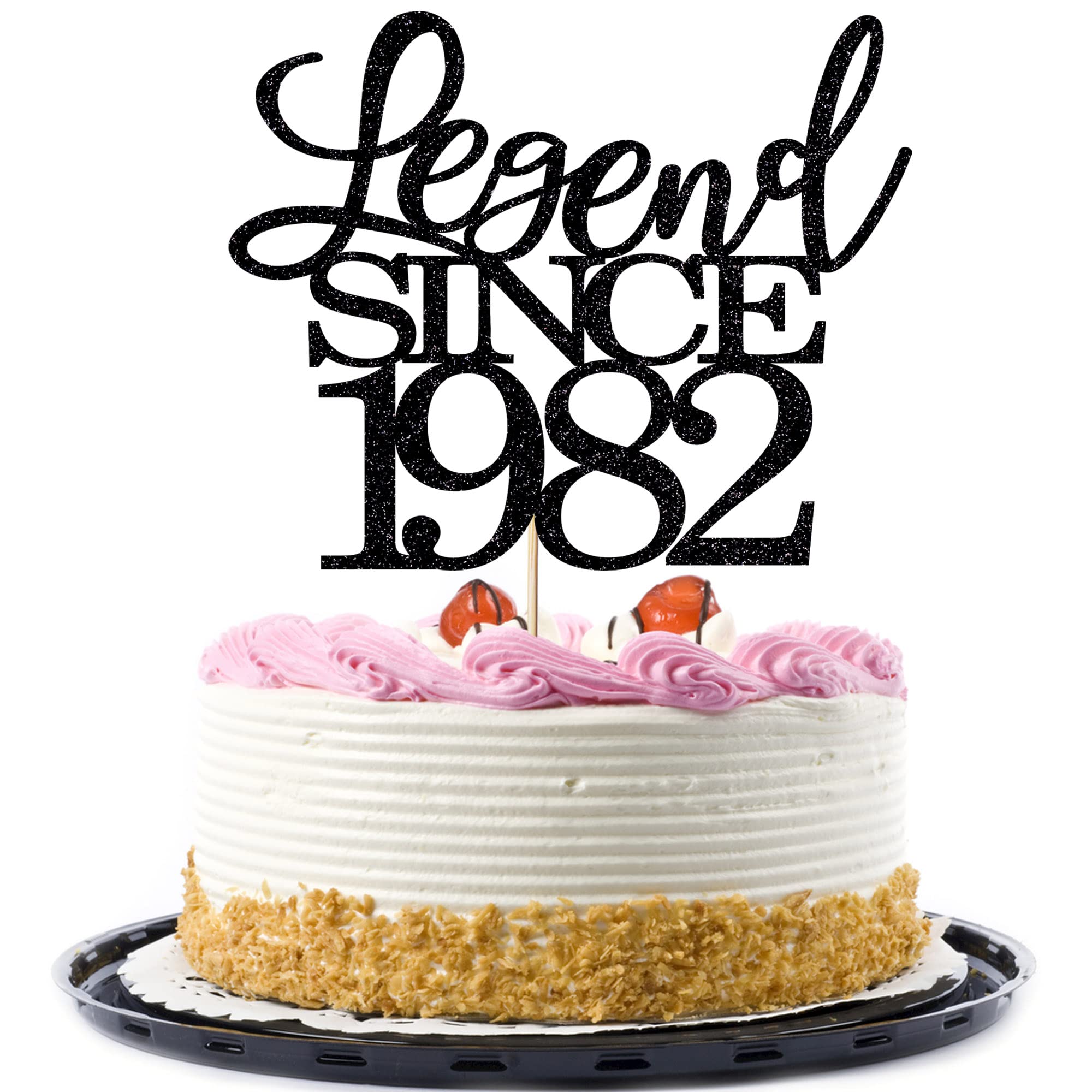Amazon.com: Migeaks Legend Since 1982 Cake Topper 43th Birthday